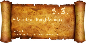 Vértes Benjámin névjegykártya