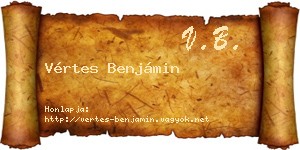 Vértes Benjámin névjegykártya